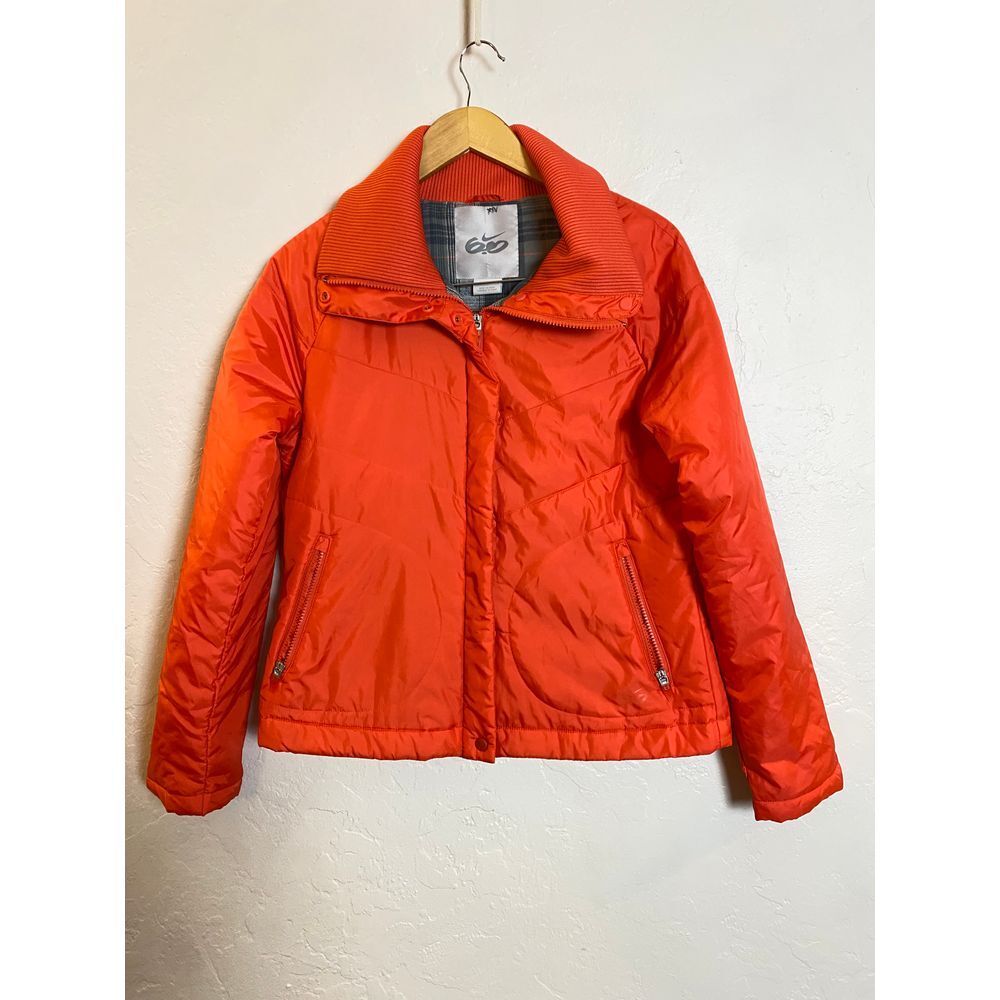 Nike 6.0‎ Orange Puffer Jacket Quilted Winter Coat Zip Up Athletic Outerwear